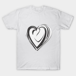 Abstract Swirling Heart Design No. 705 T-Shirt